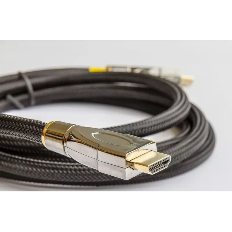 PYTHON GC-M0022 20m aktīvs ātrgaitas HDMI kabelis ar Ethernet, 4K2K/UHD, Redmere mikroshēma, apzeltīti kontakti, OFC, neilona pinums, melns