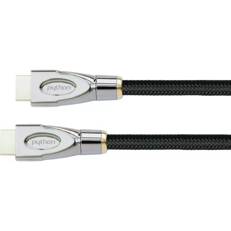 PYTHON GC-M0022 20m aktīvs ātrgaitas HDMI kabelis ar Ethernet, 4K2K/UHD, Redmere mikroshēma, apzeltīti kontakti, OFC, neilona pinums, melns
