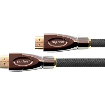 PYTHON GC-M0022 20m aktīvs ātrgaitas HDMI kabelis ar Ethernet, 4K2K/UHD, Redmere mikroshēma, apzeltīti kontakti, OFC, neilona pinums, melns
