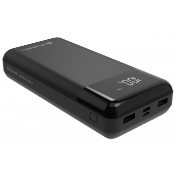 GoGEN PB300001B ārējais akumulators, 30000 mAh, USB-C PD 20 W, LCD, melns