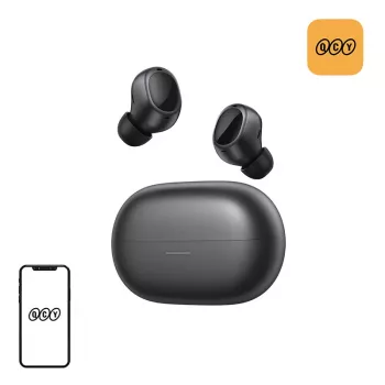 QCY Melobuds A30 bezvadu austiņas (melnas) - aktīvā trokšņu slāpēšana, Bluetooth 5.3, IPX5, 30H akumulators