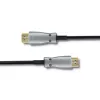 Qoltec 50472 ātrgaitas HDMI kabelis ar Ethernet 20m 4K@60Hz 18Gbps zeltīti savienotāji melns un sudraba