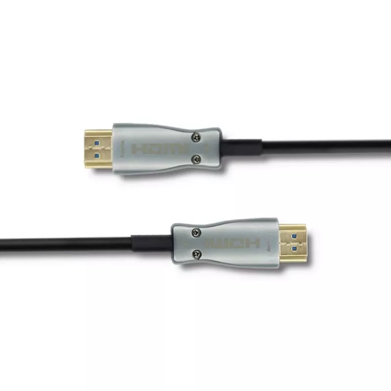 Qoltec 50472 ātrgaitas HDMI kabelis ar Ethernet 20m 4K@60Hz 18Gbps zeltīti savienotāji melns un sudraba