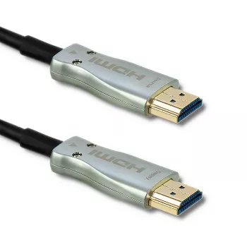 Qoltec 50472 ātrgaitas HDMI kabelis ar Ethernet 20m 4K@60Hz 18Gbps zeltīti savienotāji melns un sudraba