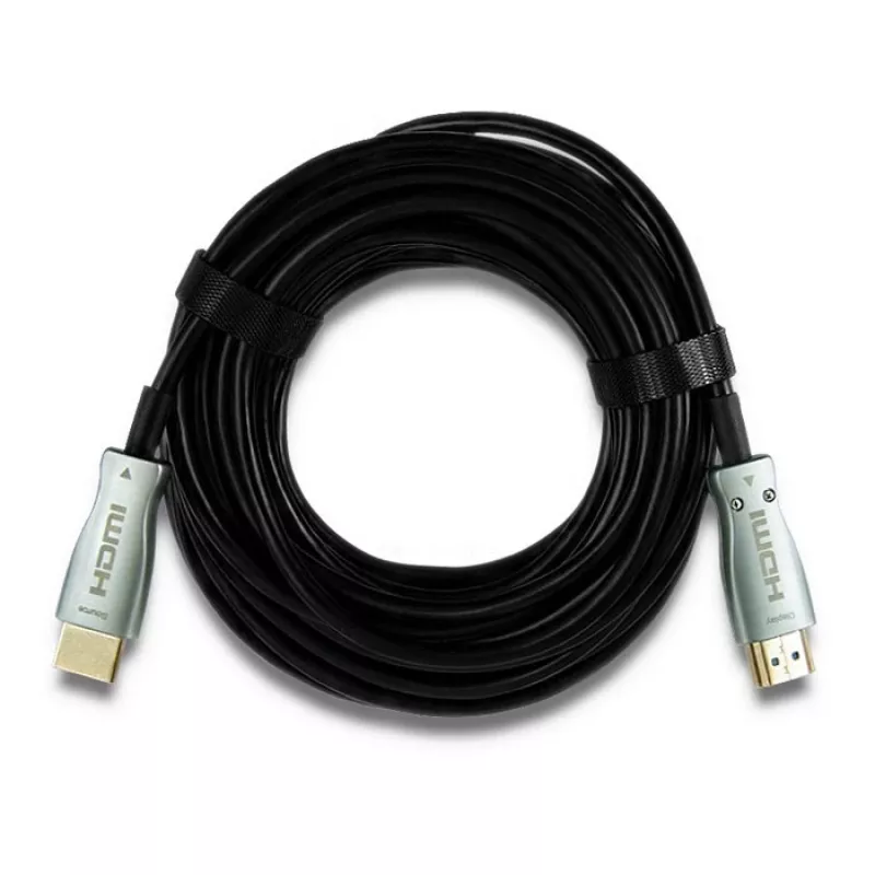 Qoltec 50474 HDMI 1.4 ātrgaitas kabelis ar Ethernet, 30 m, zeltīti savienotāji, trīskāršs ekranējums, Melns/Sudraba