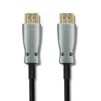 Qoltec 50474 HDMI 1.4 ātrgaitas kabelis ar Ethernet, 30 m, zeltīti savienotāji, trīskāršs ekranējums, Melns/Sudraba