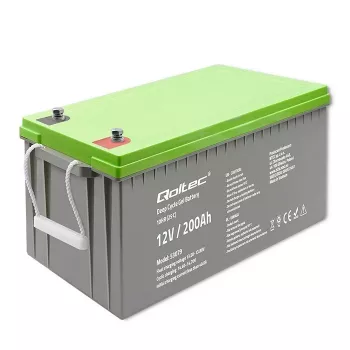 Qoltec 53079 dziļā cikla gēla akumulators 12V 200Ah (62,5kg)