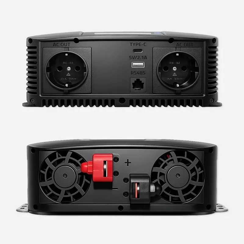 Qoltec tīrā sinusoidālā sprieguma invertors 12V uz 230V 1500W/3000W ar LCD USB USB-C LiFePO4 GEL AGM akumulatoriem