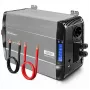 Qoltec tīrā sinusoidālā sprieguma invertors 12V uz 230V 3000W/6000W ar LCD, USB, USB-C, saderīgs ar LiFePO4/GEL/AGM