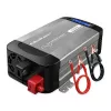 Qoltec tīrā sinusoidālā sprieguma invertors 12V uz 230V 500W/1000W ar LCD, USB, USB-C, saderīgs ar LiFePo4/GEL/AGM