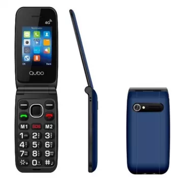 QUBO NEO NW 4G funkciju telefons – 2,4 collu QVGA, 48 MB RAM, 128 MB ROM, divas SIM, 1800 mAh (zils)