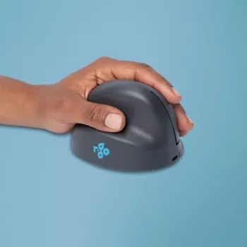 R-GO TOOLS R-Go HE Basic Medium bezvadu ergonomiskā vertikālā pele - 2.4 GHz optiskā, 5 pogas, uzlādējama, melna