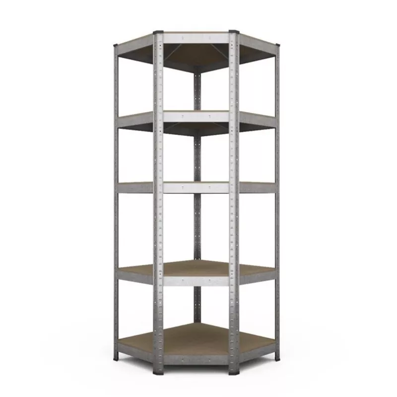 RACK BUDGET RANGULAR 180X90X45CM - 5 plaukti, pelēks, bezskrūvju montāža