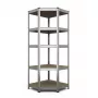 RACK BUDGET RANGULAR 180X90X45CM - 5 plaukti, pelēks, bezskrūvju montāža