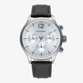 RADIANT vīriešu pulkstenis RA641703 (43mm) - analogais kvarcs ar melnu ādas siksnu