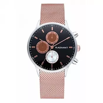 RADIANT New Man Men's Analog Quartz Watch RA601704 41mm Black Dial Stainless Steel Mesh Strap