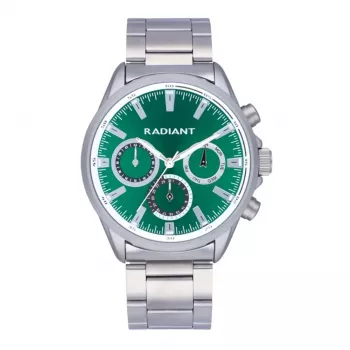 RADIANT RA589702 Vīriešu analogais kvarca pulkstenis 44mm Nerūsējošais tērauds Sudrabs Melns