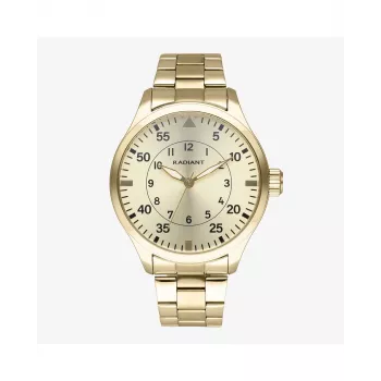 RADIANT RA631203 Vīriešu analogais kvarca pulkstenis 43mm Nerūsējošais tērauds Melns ciparnīca Sudraba aproce