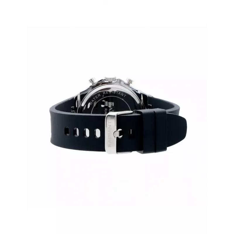 RADIANT RA651704 Vīriešu analogais kvarca pulkstenis – 44mm nerūsējošā tērauda, melns ciparnīca, sudraba aproce