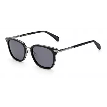 Rag & Bone RNB6000/S Saulesbrilles Unisex 52/19/145 mm Melns Rāmis Tumši Pelēka Lēca