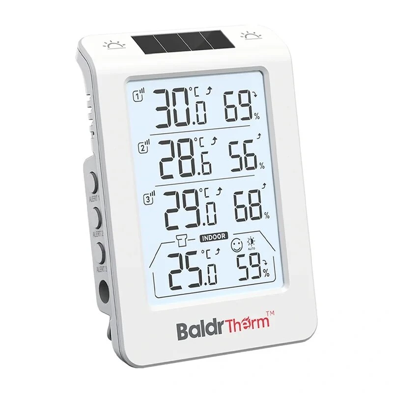 RAINPOINT BALDRTHERM B0598 3 kanālu termohigrometrs ar automātisku fona apgaismojumu