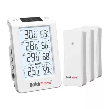 RAINPOINT BALDRTHERM B0598 3 kanālu termohigrometrs ar automātisku fona apgaismojumu