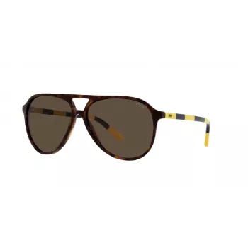 Ralph Lauren PH4173-500373 Vīriešu taisnstūra saulesbrilles, Havana, Brūnas lēcas, 59/14/140 mm