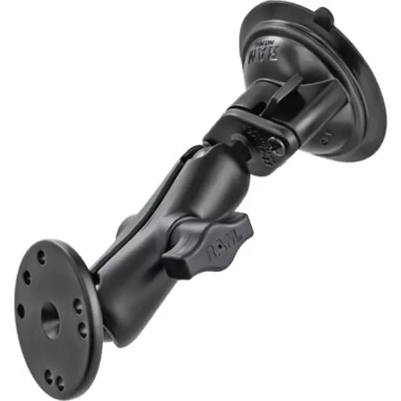 RAM Mounts vakuuma stiprinājums ar AMPS adapteri - B-Ball (1 colla), dimanta pamatne, vidēja roka, apaļa pamatne (RAM-B-166-202U)