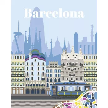RAVENSBURGER CreArt Krāsošana pēc numuriem komplekts - Krāsainā Barselona