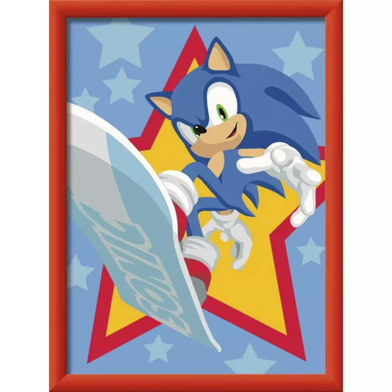 Ravensburger CreArt - Rasender Sonic Krāsošana pēc numuriem komplekts