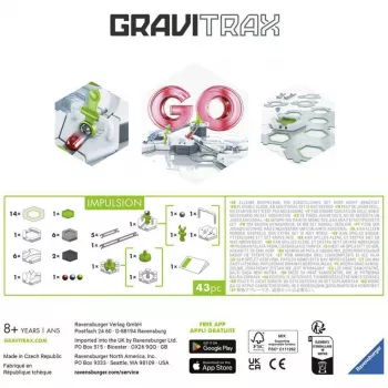 Ravensburger GraviTrax GO Impulsion Lodīšu trases paplašinājuma komplekts (25 gab.)