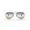 Ray-Ban Aviator Metal II Saulesbrilles RB3689 Zelts Rāmis Brūns Gradienta Lēcas 62mm