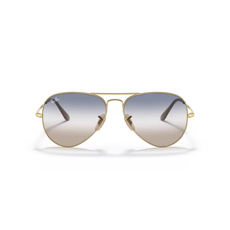 Ray-Ban Aviator Metal II Saulesbrilles RB3689 Zelts Rāmis Brūns Gradienta Lēcas 62mm