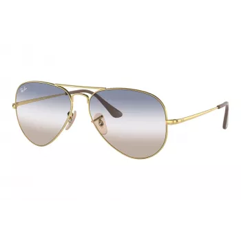 Ray-Ban Aviator Metal II Saulesbrilles RB3689 Zelts Rāmis Brūns Gradienta Lēcas 62mm