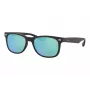 Ray-Ban Junior RJ9052S100S55 Saulesbrilles - Spīdīgs Melns Rāmis, Gaiši Zils Spoguļstikls, 48mm
