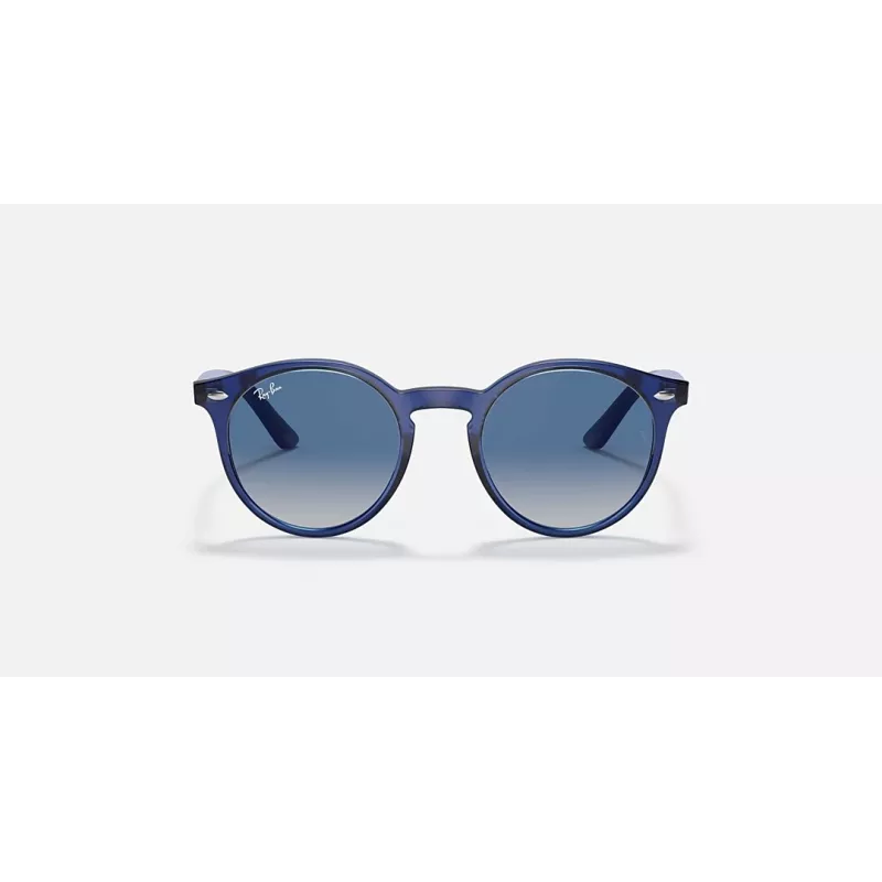 Ray-Ban Junior RJ9064S447062 Bērnu saulesbrilles, caurspīdīgs zils rāmis, pelēka gradienta lēca, 44 mm