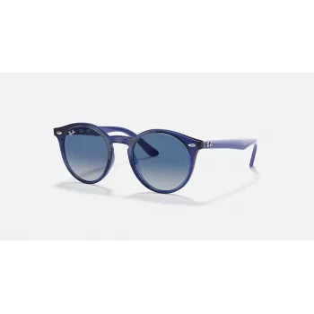 Ray-Ban Junior RJ9064S447062 Bērnu saulesbrilles, caurspīdīgs zils rāmis, pelēka gradienta lēca, 44 mm