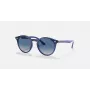 Ray-Ban Junior RJ9064S447062 Bērnu saulesbrilles, caurspīdīgs zils rāmis, pelēka gradienta lēca, 44 mm
