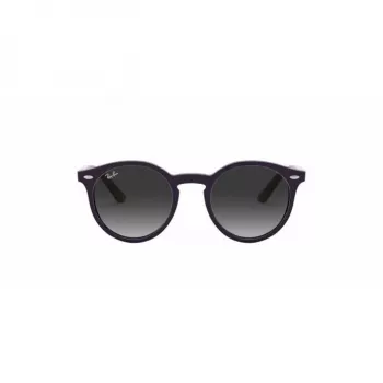 Ray-Ban Junior RJ9064S70218G Bērnu saulesbrilles, apaļas, caurspīdīgs rozā rāmis, pelēki gradienta stikli, 44 mm
