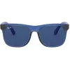 Ray-Ban Junior RJ9069S706080 Bērnu saulesbrilles Phantos Caurspīdīgi Zili Pelēki Klasiski 48mm
