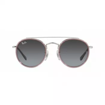 Ray-Ban Junior RJ9647S2908G4 Bērnu saulesbrilles, kvadrātveida, caurspīdīgi pelēks rāmis, pelēka gradienta lēca, 46 mm lēcas platums
