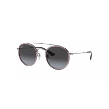 Ray-Ban Junior RJ9647S2908G4 Bērnu saulesbrilles, kvadrātveida, caurspīdīgi pelēks rāmis, pelēka gradienta lēca, 46 mm lēcas platums