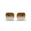 Ray-Ban RB1971-914751 Square 1971 saulesbrilles - pulēts zelta rāmis, brūnas gradienta lēcas, 54 mm