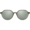 Ray-Ban RB2195 Hawkeye saulesbrilles caurspīdīgi pelēkas gaiši zils/violets gradients 51mm