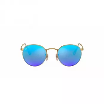 Ray-Ban RB3447 Round Metal Saulesbrilles Zelts/Orange Flash 50mm