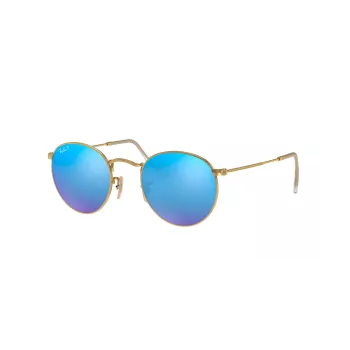 Ray-Ban RB3447 Round Metal Saulesbrilles Zelts/Orange Flash 50mm