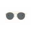 Ray-Ban RB3647N Round Double Bridge Saulesbrilles ar Vara Rāmi un Gaiši Zilas Gradienta Lēcas 51mm