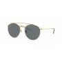 Ray-Ban RB3647N Round Double Bridge Saulesbrilles ar Vara Rāmi un Gaiši Zilas Gradienta Lēcas 51mm