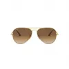 Ray-Ban RB3689 Aviator saulesbrilles, zelta rāmis, brūnas gradienta lēcas, 58/14/140 mm