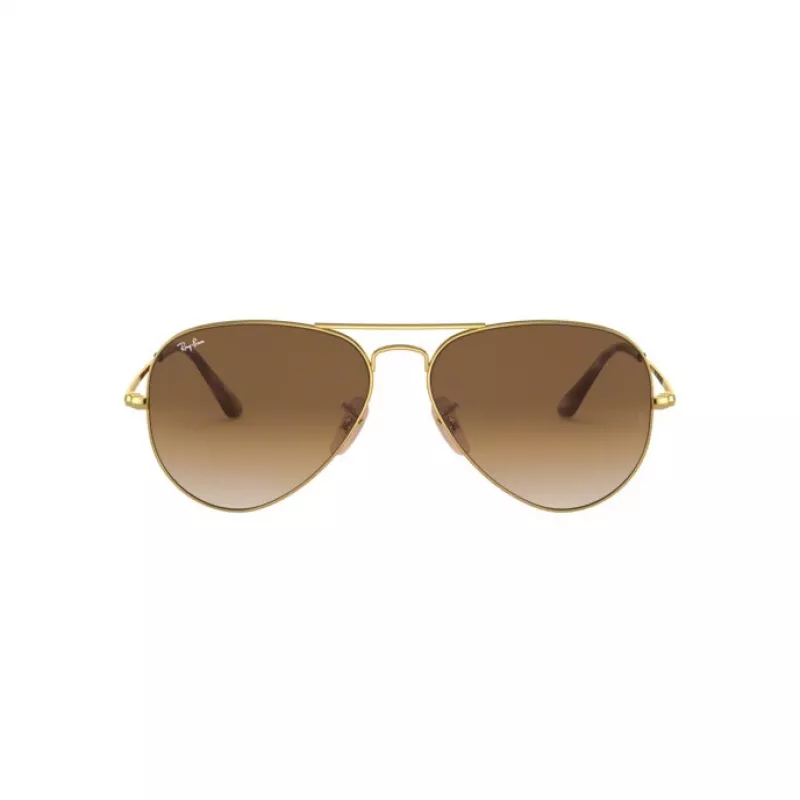 Ray-Ban RB3689 Aviator saulesbrilles, zelta rāmis, brūnas gradienta lēcas, 58/14/140 mm